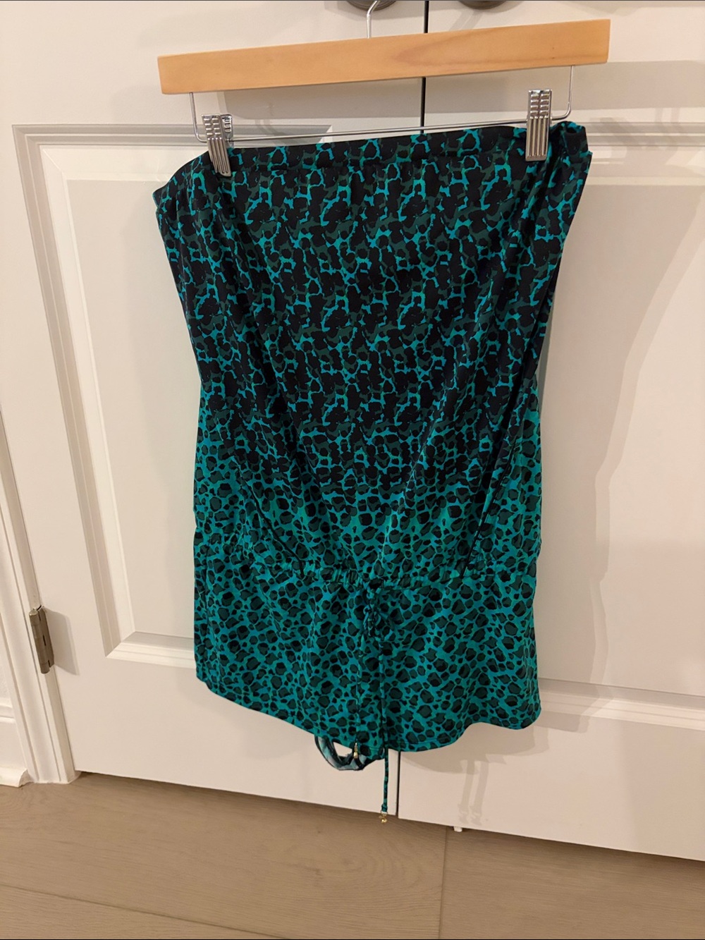 Marc By Marc Jacobs Teal and Black Leopard Print One-Piece Swimsuit